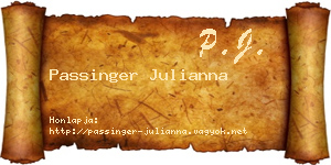 Passinger Julianna névjegykártya